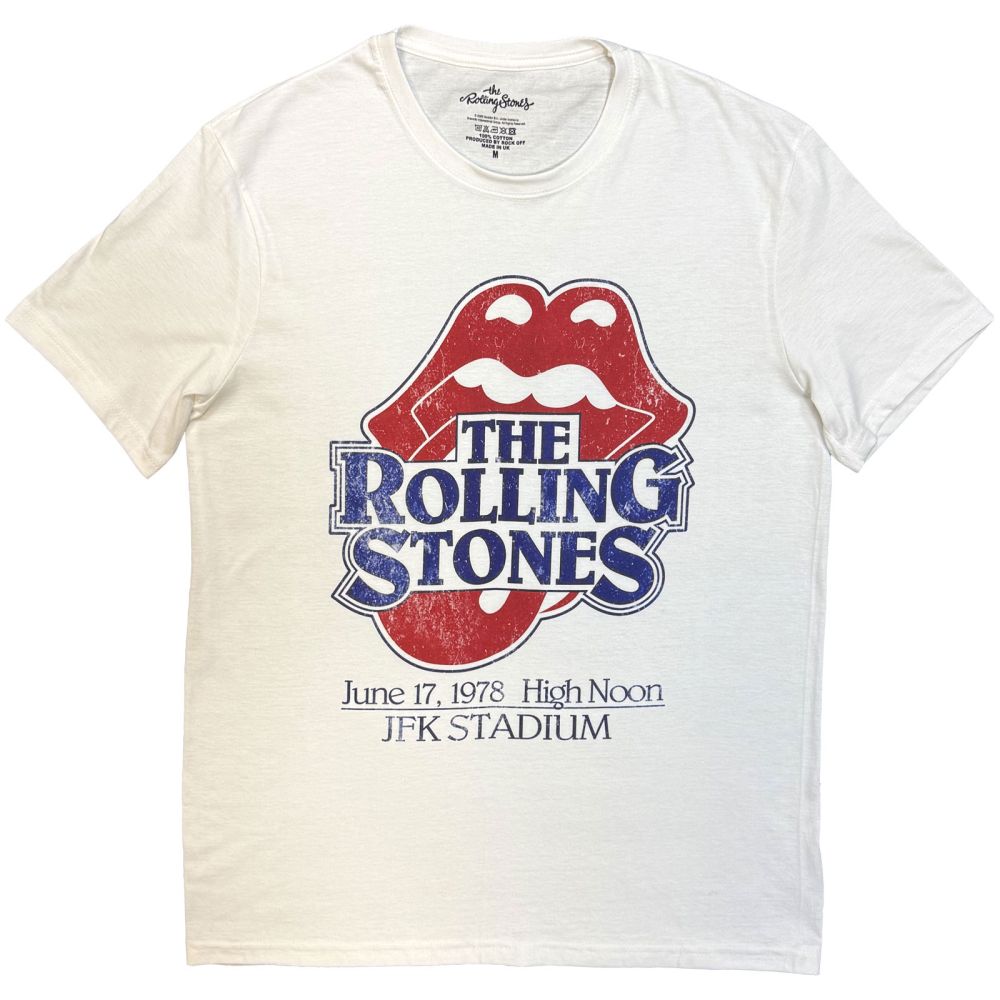 The Rolling Stones - High Noon JFK Stadium Mens Tshirt - White